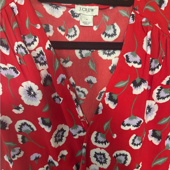 J. Crew Wrap Dress — red, excellent condition! Perfect for spring and summer! 4 - Picture 3 of 3